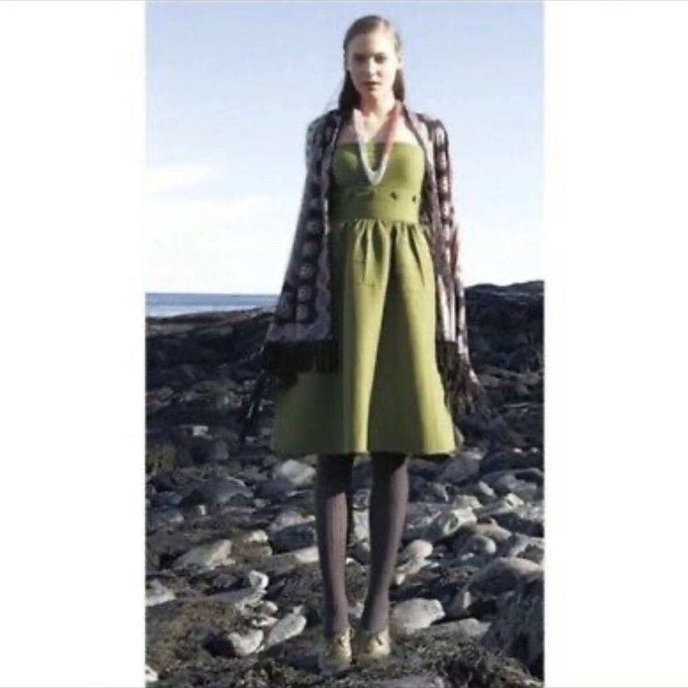 Anthropologie Buttoned Belted Dress